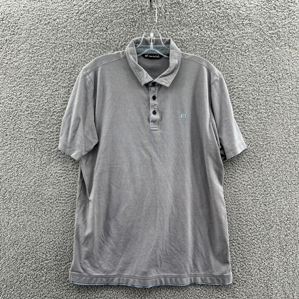 Travis Mathews Golf Polo Mens Large Gray Pullover Pima Cotton Blend